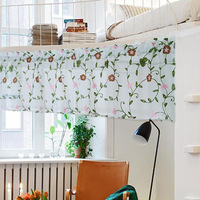 Ensemble de rideaux courts de cuisine et café, style ferme, broderie florale, 3 pièces, pour fenêtres courtes, rideaux courts à fleurs pour cuisine/