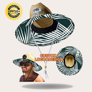 Wholesale Customized Printed UV Sun Protection Summer Fishing <strong>Straw</strong> <strong>Hat</strong> for <strong>Men</strong> Big Wide Brim Character Outdoor Travel Casual - Product Image 3
