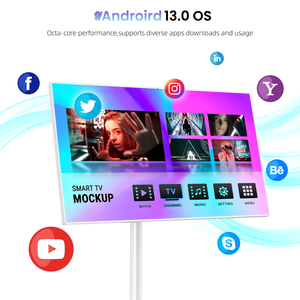 TV portátil con pantalla táctil de 24 pulgadas, de 8 núcleos CPU, sistema operativo Android, batería integrada de 128GB con cámara de 13MP, Monitor de rotación de TV móvil inteligente - Product Image 2