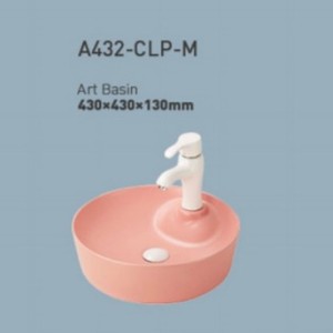 Lavabo Redondo de Encimera con Acabado Mate, 430x430x130mm, Sin Orificio para Grifo, para Baño y Hotel - Product Image 1