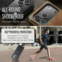 Étui CaseMe pour iPhone 17 avec aimant, fonction veille automatique, support et porte-cartes en cuir pour iPhone 17, 16, 15 Pro Max, 14, 13 – Étui portefeuille