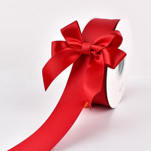 Kualitas tinggi 1 1/2 100 yard pita poliester 1.5 inci kerajinan wajah ganda pita Satin gulungan untuk pita bunga mawar hadiah busur - Product Image 5