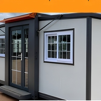 Maison préfabriquée modulaire personnalisable à toit plat, mobile, pour usage résidentiel et professionnel