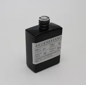 Square 30ml glass bottle 15mm crimp neck black glass perfume bottles