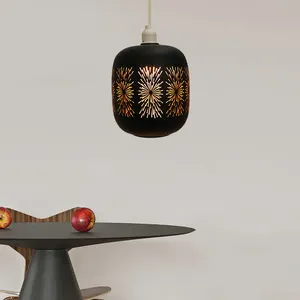 Kitchen Restaurant Decorative Single Hanging Lamp Black Glass Pendant Light Lamp Shades