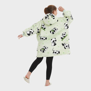 Sherpa Overs ize Wearable Flanell decke Weiche warme dicke große Kapuze Sweatshirt Decke Cosy Kid Animal Panda Decke Hoodie - Product Image 2