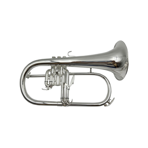 Flugelhorn professionnel BB Tone en argent avec <span class=keywords><strong>pistons</strong></span> en acier inoxydable et finition argentée pour les passionnés de musique - Product Image 1