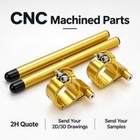 Services CNC professionnels OEM personnalisés, usinage CNC en alliage d'aluminium anodisé or, services CNC super économiques, guidon de moto à clipser