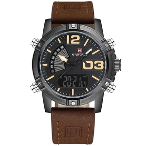 Naviforce 9095 Nf9095 Thời Trang Thạch Anh <span class=keywords><strong>Analog</strong></span> Thể Thao Người Đàn Ông Của Đồng Hồ Da Sang Trọng Không Thấm Nước Đồng Hồ Kỹ Thuật Số Cho Nam Giới Montre Relojes Uhr - Product Image 2