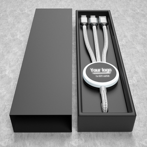 Haoktek 2024 xu hướng mới tùy chỉnh biểu tượng LED sáng lên cáp dữ liệu sạc nhanh 3in1 - Product Image 3