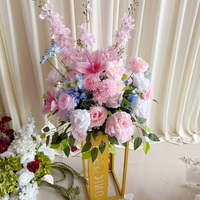 Décoration de mariage MoKtong, boule ronde de fleurs d'hortensia rose réalistes au toucher, 70 cm, pour fête de fiançailles