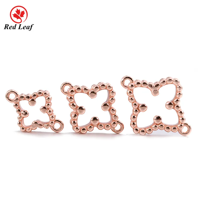 Redleaf Jewelry Diy Jewelry Accessories Rose Gold Mother Pearl Jewelry Making Synthetic (lab Created) Four-leaf Clover Silver