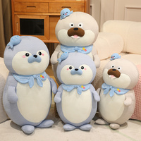 Peluche de haute qualité, phoque bleu et lion marin, personnalisable, coussin de lit doux et confortable pour dormir