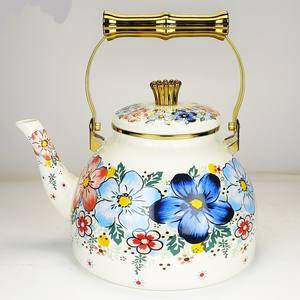 Hervidor de agua fría esmaltado, cubierta de cerámica de diseño clásico de acero inoxidable, gran capacidad, hecho a mano, Gas e inducción, listo para el hogar - Product Image 2