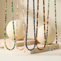 Conjunto de Joyería de Estilo Bohemio Colorido a Bajo Precio con una Pulsera de Ojo de Tigre con Cuentas y un Collar de Piedra Natural