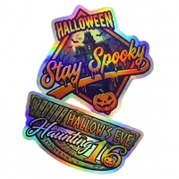 Autocollant holographique personnalisé de qualité supérieure avec motif de manoir hanté pour décoration à thème Halloween – Fourniture en gros de qualité