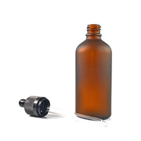 Flacons en verre ambré de 50 ml et 100 ml avec tête de pompe noire, flacon rond en verre de Boston pour huile essentielle et lotion, personnalisation possible