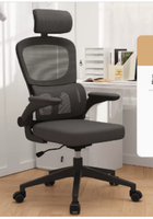Chaise de bureau ergonomique en maille, réglable en hauteur, pivotante, avec support lombaire et appui-tête, pour la maison et le bureau de direction