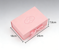 Boîte pliante en carton ondulé de haute qualité avec logo personnalisé, taille personnalisée, ruban, boîte cadeau rose et noire, emballage magnétique rectangulaire