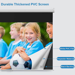 2025 plus récent support de lumière du jour blanc matière 3D 4K HD manuel tirer vers le bas écran de projecteur rétractable de 150 pouces - Product Image 3