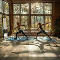 Miroir de fitness intelligent MWE avec écran tactile, affichage numérique VR Android/iOS, sur pied, 32 pouces, 43 pouces, LCD, 4 Go de RAM, 1080p