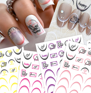 Autocollants pour ongles français dégradés en forme de V, demi-lune, ligne fine, décoration de salon de manucure, accessoires de design pour nail art DIY - Product Image 6