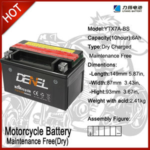 Pièces de motos qianjiang accessoire de moto <span class=keywords><strong>MF</strong></span> 12 V 7AH (<span class=keywords><strong>YTX7A</strong></span>-<span class=keywords><strong>BS</strong></span>) - Product Image 6