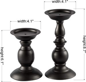 Bougeoir en fer Vintage nordique <span class=keywords><strong>chandelier</strong></span> de table en métal noir créatif pour mariage, festival et anniversaire - Product Image 3