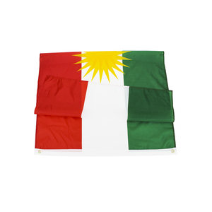 Siap Kirim Bendera Kurdistan 3x5ft 100% Poliester Warna Merah Putih Hijau - Product Image 2