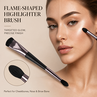 Lilywild 2026 Meilleure Vente Pinceau de Contour en C Double Embout pour le Nez avec Pointe Effilée pour le Highlighting, Poils Véganes PBT, OEM
