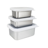 Boîte à bento en métal passe au micro-ondes diviseur pour enfants boîte à lunch transparente hermétique en acier inoxydable couvercle en silicone sans BPA