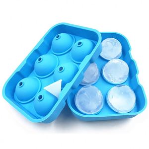 Molde de silicona de 6 cavidades para hacer hielo redondo para whisky, para niños y adultos, molde para alimentos y helados, herramienta para hacer helados en forma de bola - Product Image 1