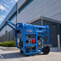Générateur diesel industriel 7 kW YC7GF-3 Yuchai, refroidi par air, à châssis ouvert, avec régulation AVR sans balais