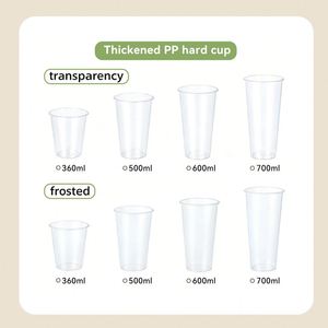 Gobelets jetables transparents personnalisés en PP moulés par injection pour boissons froides, bière, smoothies, café chaud avec couvercles - Product Image 3