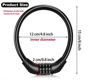 Lucchetto per Bicicletta a Quattro Cifre YH1478, Antifurto per Mountain Bike, Lucchetto a Combinazione con Cavo in Acciaio, Antitaglio - Product Image 2