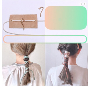 ยางมัดผมทำจากหนังที่หรูหราที่คาดผมที่มีสีสันและยางยืดหางม้าสั่งทำ - Product Image 4