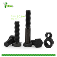 Boulon et écrous hexagonaux filetés Astm Unc Unf de haute qualité B18.2.1 B18.2.2 vis hexagonales oxyde noir
