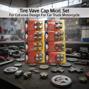 Juego de Tapas de Válvula de Neumático con Acabado Cromado, Instalación Atornillable, Colores Variados, Diseño Cruzado para Coche, Camión, Motocicleta - Product Image 3