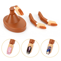 NAT020 Main d'entraînement portable pour nail art avec doigts réglables, 100 faux ongles, emballage en boîte pour usage domestique et commercial