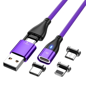 Colorido teléfono móvil Cable <span class=keywords><strong>USB</strong></span> de carga rápida PD 100W 60W 6 en 1 Magnético <span class=keywords><strong>Micro</strong></span> <span class=keywords><strong>USB</strong></span> Tipo C Cargador Cables de datos - Product Image 3