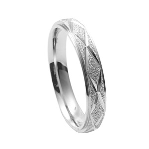 Geometric Design Titanium Steel <b>Ring</b> Unisex Wedding Band 23042 - Product Image 5