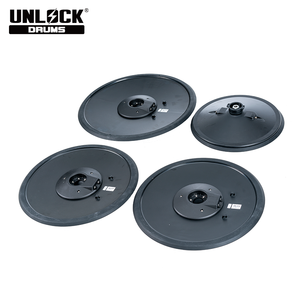 Juego Profesional de <span class=keywords><strong>4</strong></span> Platillos Electrónicos de Silicona (14/17/17/20\") de Roland/Alesis, Color Negro, Gong/<span class=keywords><strong>Crash</strong></span>/Ride Choke 5ms, Accesorios para Batería - Product Image 2