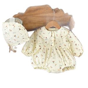 Mono de Bebé Niña Estilo Ins Primavera 2026 con Cuello de Muñeca y Estampado Floral, Mono de Algodón Puro Suave para Bebés y Niños Pequeños - Product Image 5