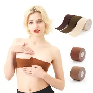 Hete Verkopende Originele Fabriek Strapless Borstlift Bruine Zelfklevende Bh Boob Tape Tepel Cover Diy Brede Boob Tape