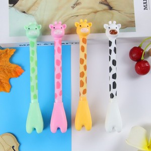 Cute Cartoon Giraffe Shaped Gel <b>Pen</b> Plastic Body Stainless Steel Tip For School Office Writing Use White Pink <b>Green</b> Yellow Ink - Product Image 1
