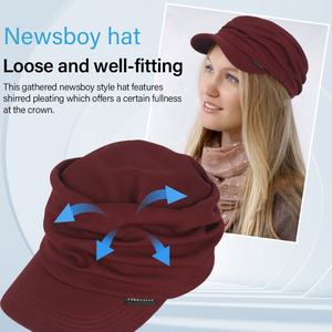 Casquette de gavroche pour femmes pour la <span class=keywords><strong>chimio</strong></span> d'<span class=keywords><strong>été</strong></span> Chapeau de cancer contre la perte de cheveux avec bord - Product Image 3