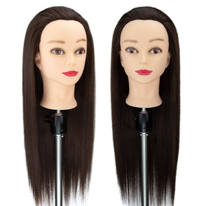 Tête de mannequin en cheveux synthétiques de 26 pouces pour la formation en salon - Modèle de coiffure droite pour la pratique du tressage et de la coupe de cheveux - Product Image 2