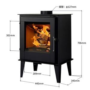 Chimenea Moderna de Doble Pared de Acero para Leña, Modelo Portátil con Calefacción de Fuego Real para Casas Prefabricadas y Tiendas - Product Image 6