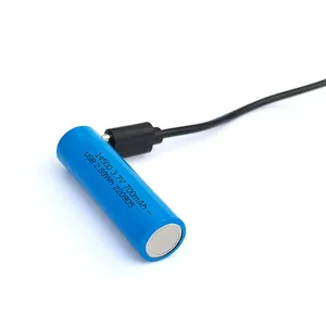Mendukung label kustom No. 5 USB isi ulang ukuran baterai Lithium-ion AA 3.7V 14500 pengisian Tipe c
