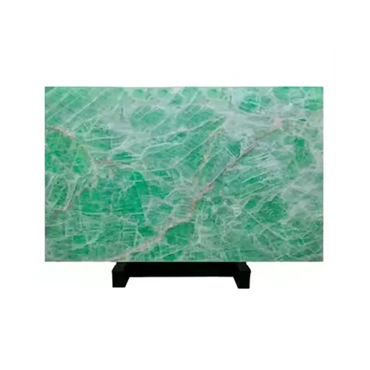 Chine Dalles et carreaux de pierre de marbre Onyx blanc vert cristal translucide rétro-éclairé naturel prix d'usine